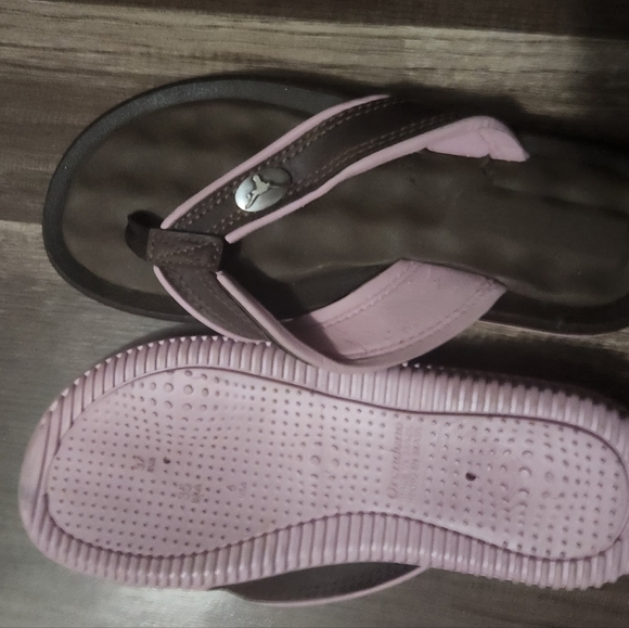 TEXAS Longhorn Pink and Brown Flip Flops size 6 Worn Once - Picture 3 of 3